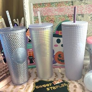 Bundle of three Starbucks Tumbler studded matte 💜💎